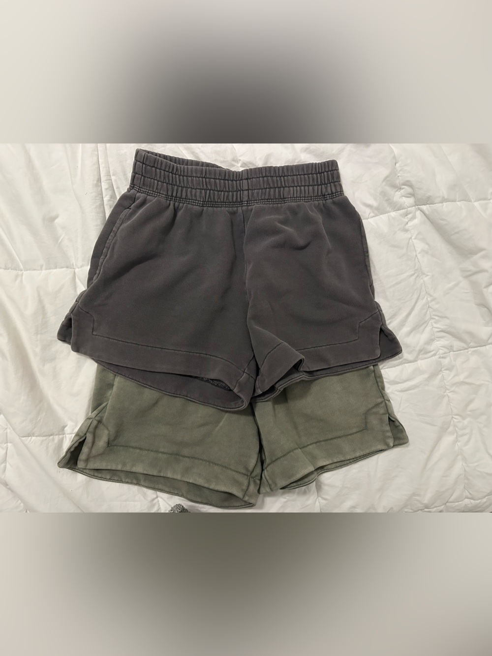 aerie Two-Pack Casual Shorts in Olive Green and Charcoal